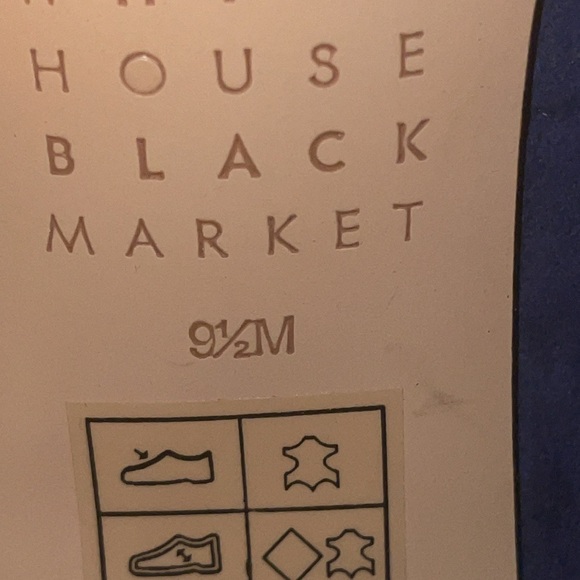 White House Black Market Navy Heels with Bow Accent - Picture 3 of 4